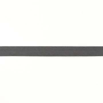 Musselin Schrägband 20mm, dunkelgrau