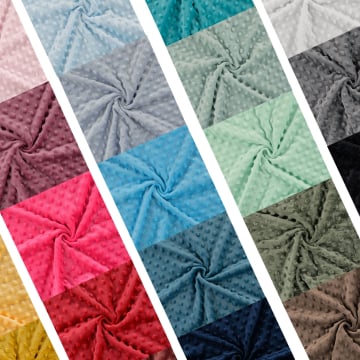 Kleurenkaart Fleece stof Minky Dots
