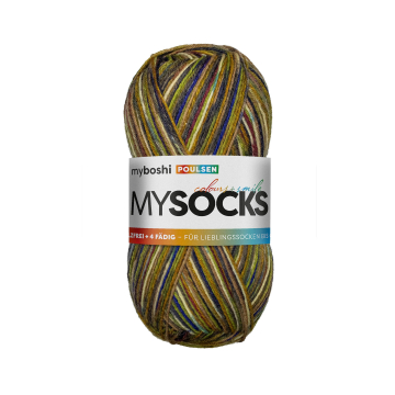 myboshi mysocks 4-thread sock yarn Poulsen 100g, ochre-blue