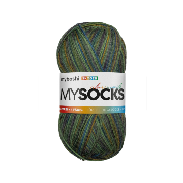 myboshi mysocks 4-thread sock yarn Skogen 100g, green-blue