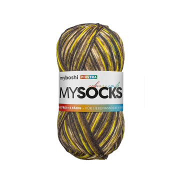 myboshi mysocks 4-thread sock yarn Vinstra 100g, yellow-brown