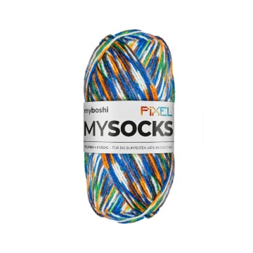 myboshi mysocks Pixel 6-thread sock wool Booker 150g, blue-green
