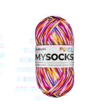 myboshi mysocks Pixel 6-thread sock wool Nova 150g, purple-orange