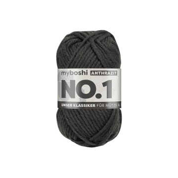 Pelote de laine merino & polyacrylique myboshi No.1, 50g, anthracite
