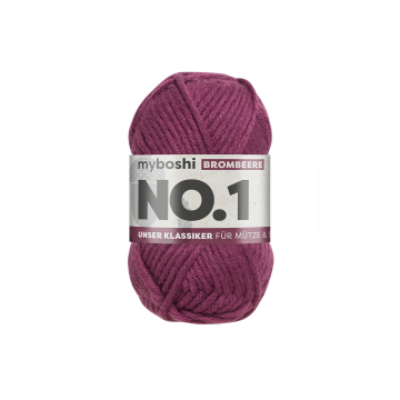 Pelote de laine merino & polyacrylique myboshi No.1, 50g, mûre
