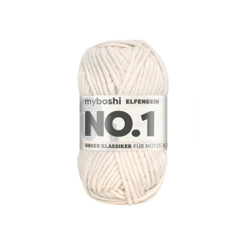 Pelote de laine merino & polyacrylique myboshi No.1, 50g, ivoire
