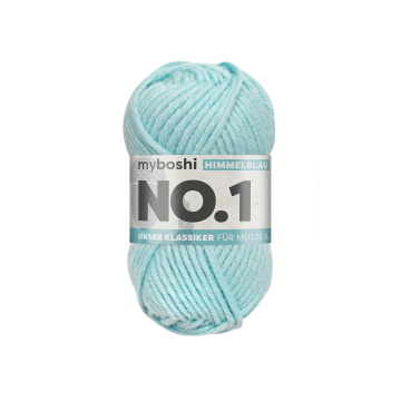 Pelote de laine merino & polyacrylique myboshi No.1, 50g, bleu ciel