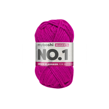 Pelote de laine merino & polyacrylique myboshi No.1, 50g, rouge magenta
