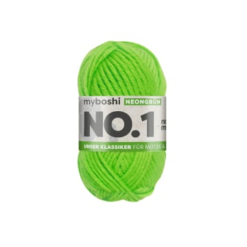Pelote de laine merino & polyacrylique myboshi No.1, 50g, vert fluo