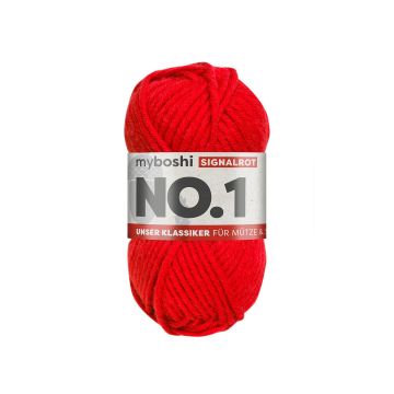 Pelote de laine merino & polyacrylique myboshi No.1, 50g, rouge vif