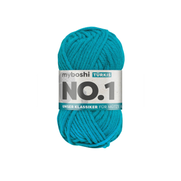 Pelote de laine merino & polyacrylique myboshi No.1, 50g, turquoise