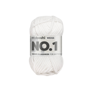 Pelote de laine merino & polyacrylique myboshi No.1, 50g, blanc