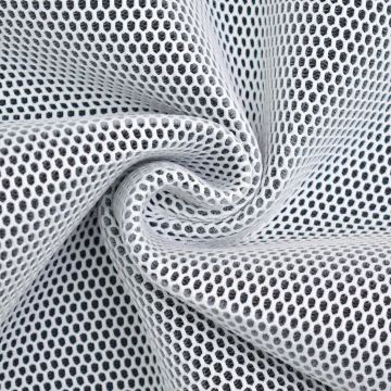 3D mesh fabric with woven back, white