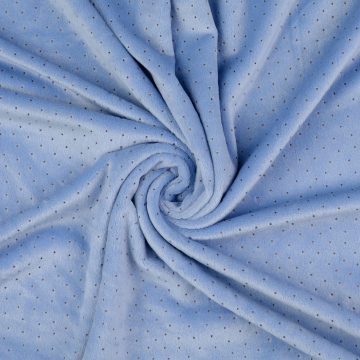 Nicki-Fleece Mini Punkte, blau