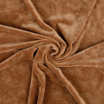 Nicki fabric Ice Velvet Cloudy, light brown