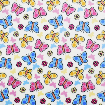 Nickistoff Butterfly, wollweiß
