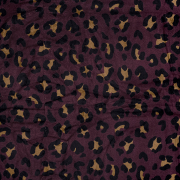 Nicky velours luipaard, auberginepaars