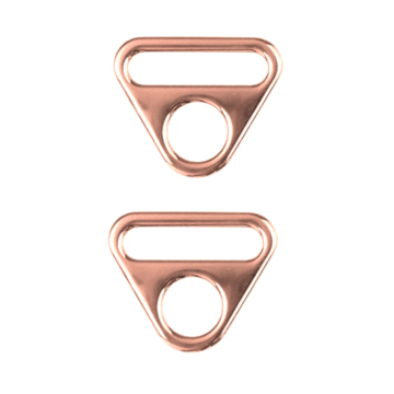 Driehoekige ring gesp 25 mm, roségoudkleurig