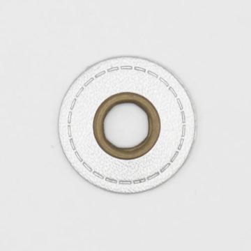 Eyelet Patch Leatherette around, silver