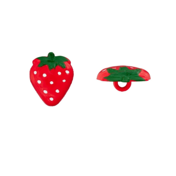 Ösenknopf Erdbeere 21 mm