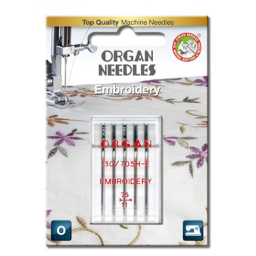 5 Aiguilles à broder machine à coudre Organ, 130/705 H-E, 75