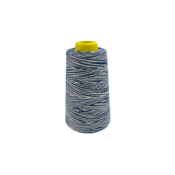 Fil pour surjeteuse Overlock 2700 m, bleu foncé / blanc