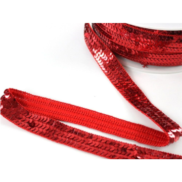 Galon Paillettes 2 cm, rouge