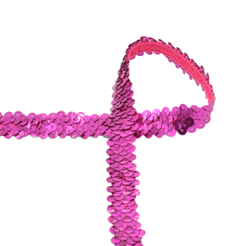 Galon Paillettes uni 2 cm, rose fuchsia