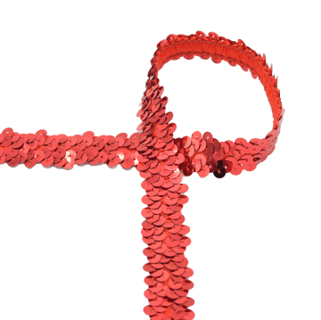 Galon Paillettes uni 2 cm, rouge