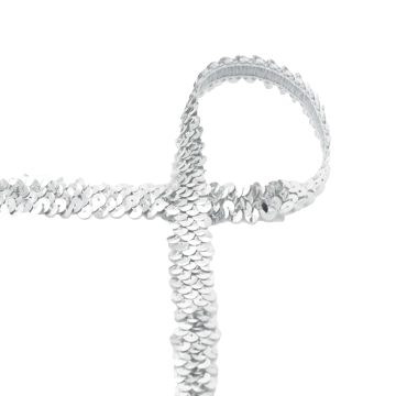 Galon Paillettes uni 3 cm, argent