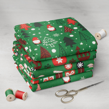 Patchwork- & quiltpakket 63 Kerstmis, groen