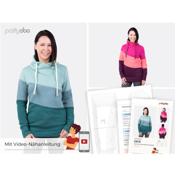 pattydoo Damen Colourblock Sweater Faye Papierschnittmuster