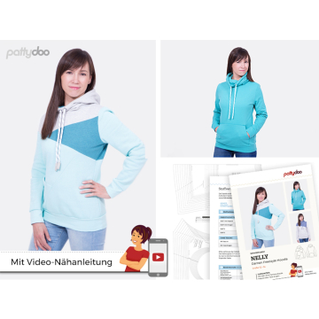 Papieren patroon pattydoo Nelly freestyle hoodie, Duits