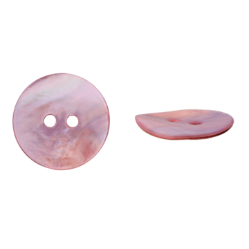 Bouton de nacre à 2 trous, 18 mm, rosé /pcs.