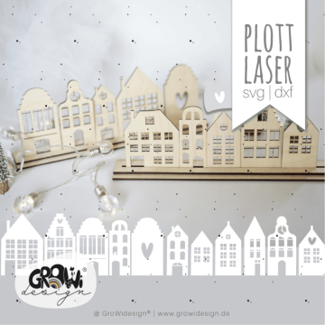 Plotter- en laserbestand GroWiDesign Weihnachtshäuser, Duits