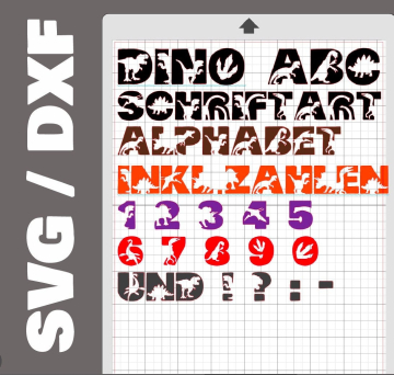 Fichier dessin flocage Dinosaure ABC Daddy2Design