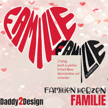 Fichier dessin flocage Cœur de famille Daddy2Design