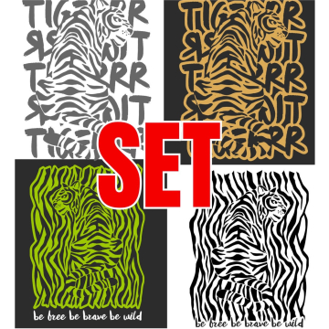 Plotterdatei Daddy2Design Tiger Komplettset, german