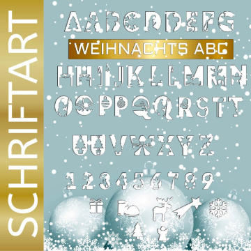 Plotterdatei Daddy2Design Weihnachts-ABC Schriftart, duits