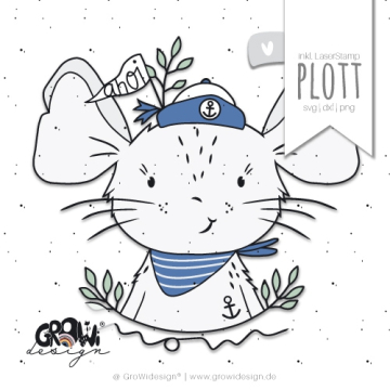 Fichier dessin flocage Souris capitaine GroWiDesign