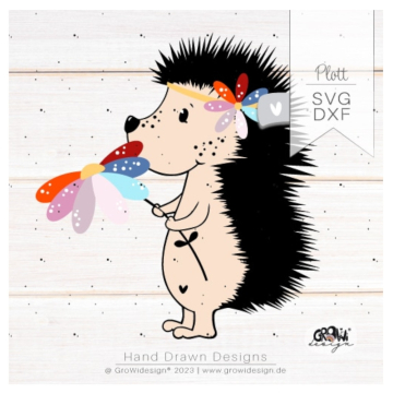 Fichier dessin flocage Fleurs & hérissons GroWiDesign