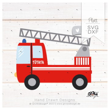 Fichier dessin flocage Camion de pompier GroWiDesign