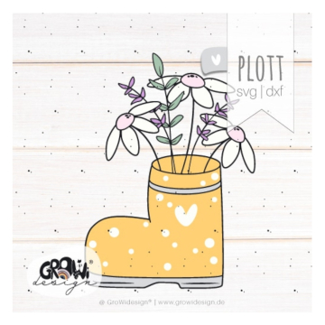 Fichier dessin flocage Bottes à fleurs GroWiDesign