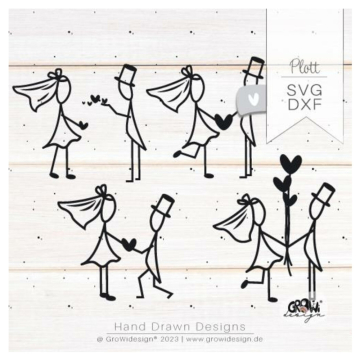 Fichier dessin flocage Mariage couple GroWiDesign