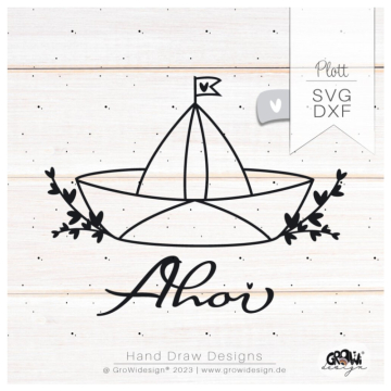 Plotterbestand GroWiDesign Papierschiff Ahoi, Duits
