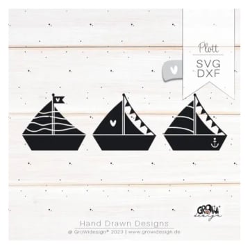 Plotterbestand GroWiDesign Segelboot, Duits