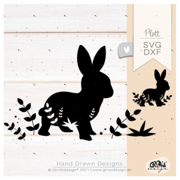 Fichier dessin flocage Lapin mignon GroWiDesign