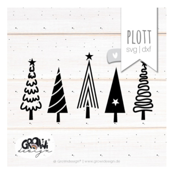 Plotterbestand GroWiDesign Weihnachtsbäume, Duits