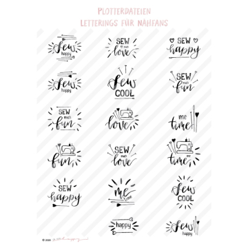 Fichier dessin flocage Pour les fans de couture I'm sew happy!