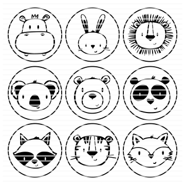 Fichier dessin flocage Cachets animaux simple Licence privée Löwenjunges
